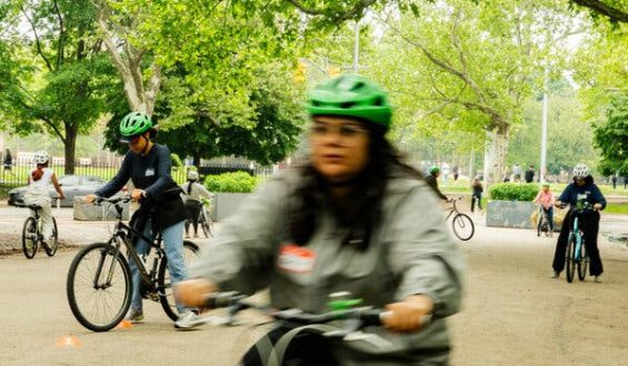 Adult Learners Tackle Cycling at Free Classes