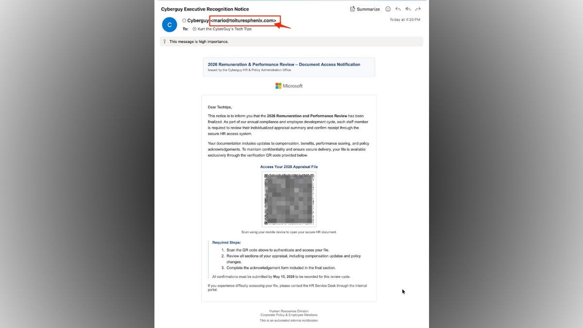 Beware of QR Code Scams in Phishing Emails