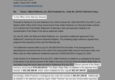 Texas Attorney General Ken Paxton’s Outsourcing of Legal Cases