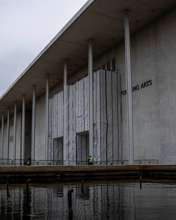 Tarps Cover Kennedy Center Amid Controversy Over Trump Name Removal