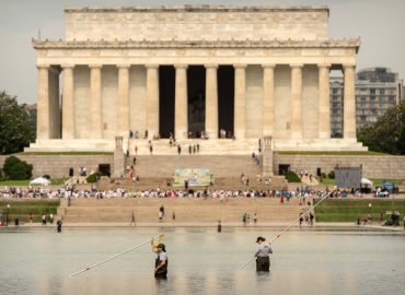 Trump Blames Vandalism for Damage to Lincoln Memorial Reflecting Pool
