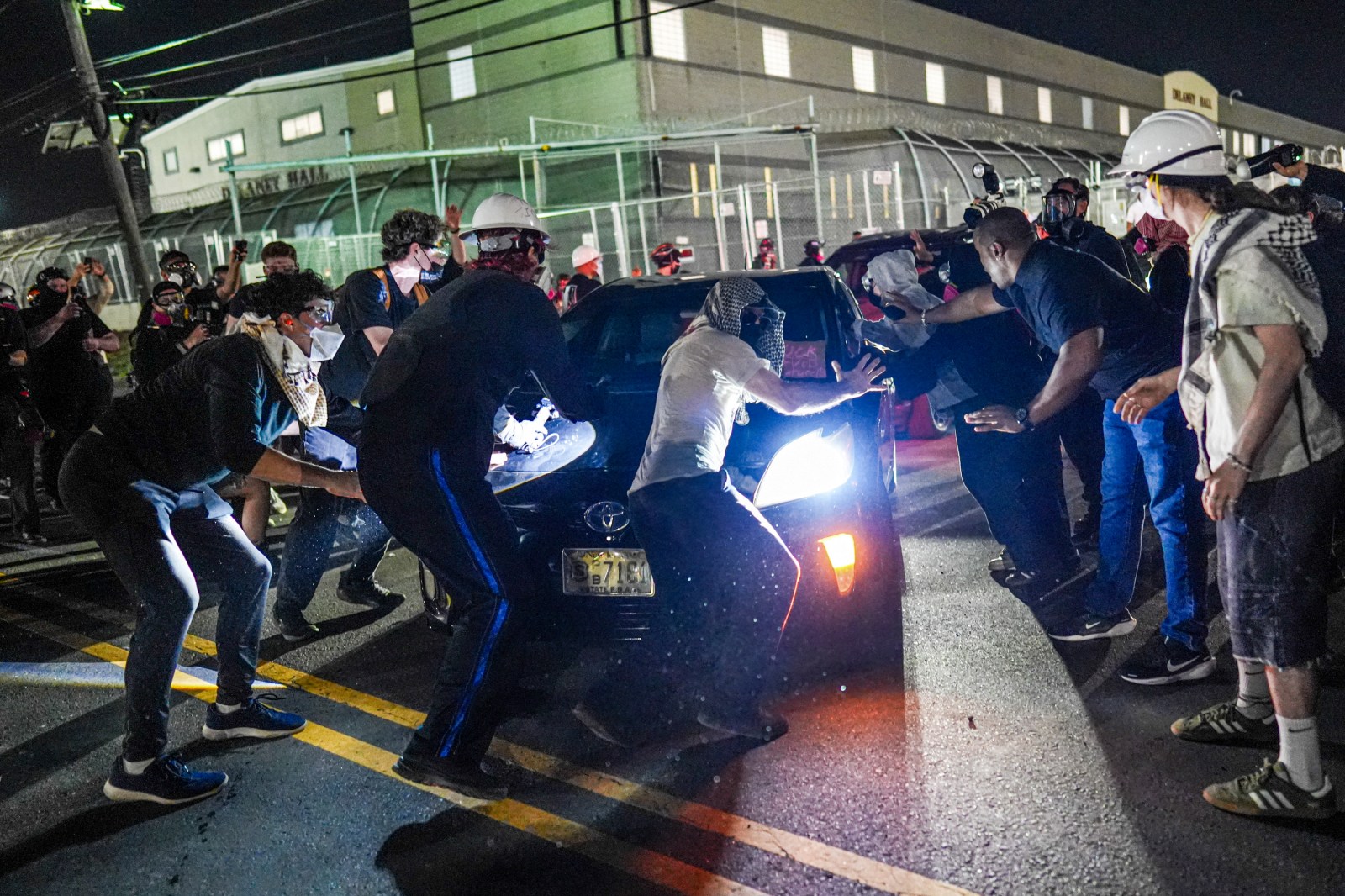 Clashes at New Jersey Detention Center Protest