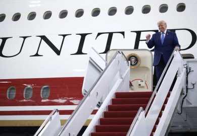 Trump Tours New Air Force One Jet at Andrews Air Force Base