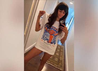 Nina Dobrev Celebrates Knicks Victory in Style