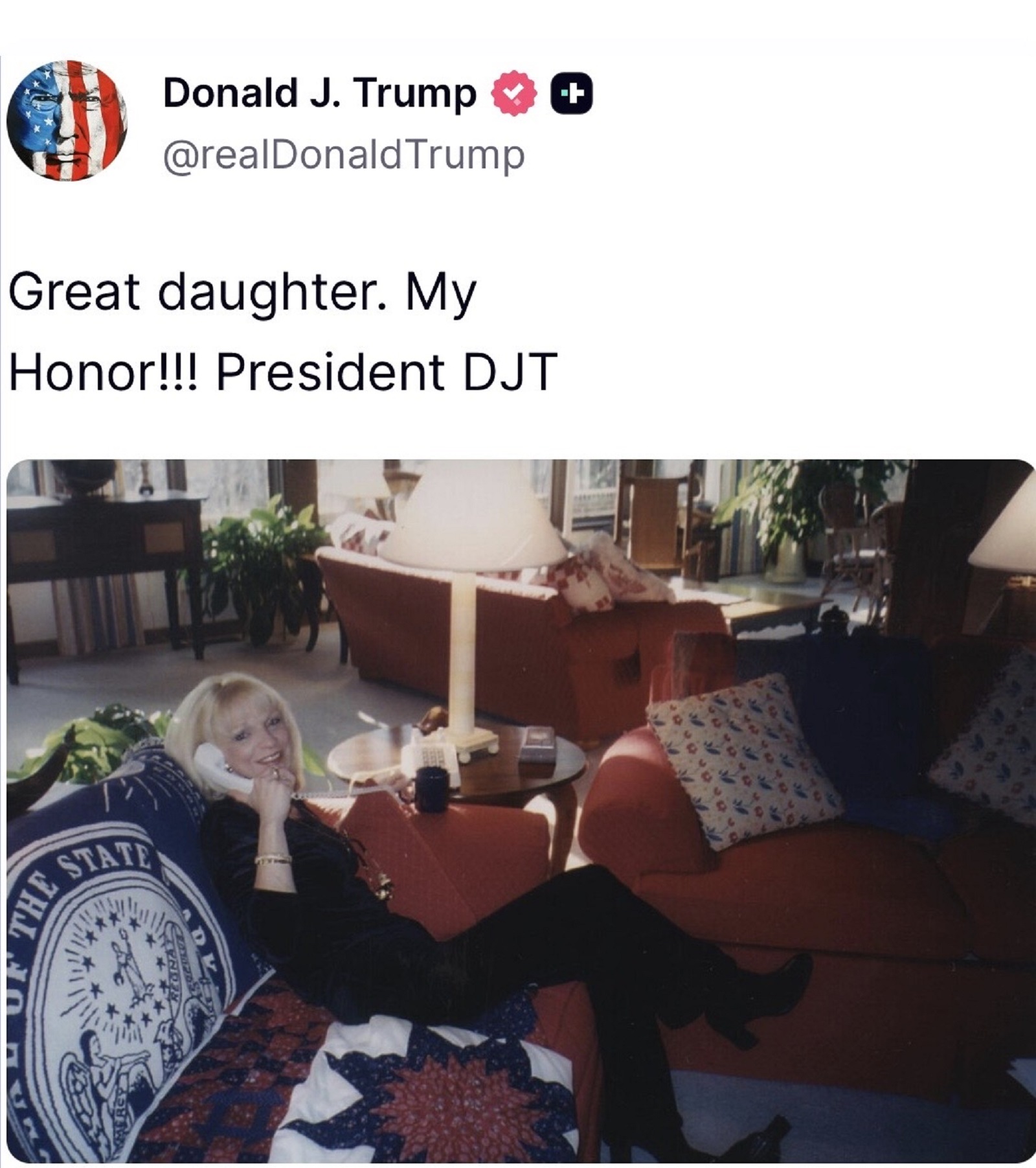 Mystery Woman in President Trump’s Post Sparks Curiosity