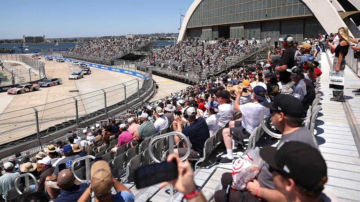 NASCAR Action At Naval Base Coronado Interrupted by Intruding Fan