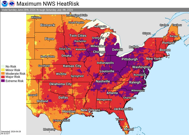 Widespread U.S. Heat Wave Brings Dangerous Conditions