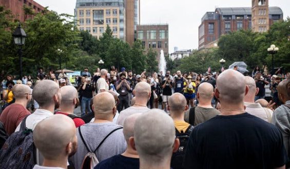 Empowerment at the ‘Bald Meet-Up’ in Washington Square Park