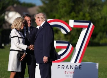 Trump’s Firm Handshake with Brigitte Macron at G7