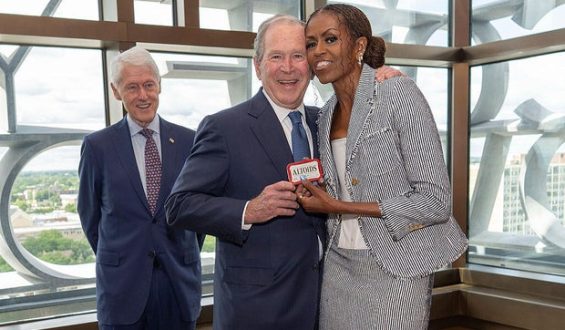Michelle Obama and George W. Bush’s Friendship Shines at Obama Presidential Center Opening