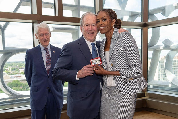 Michelle Obama and George W. Bush’s Friendship Shines at Obama Presidential Center Opening
