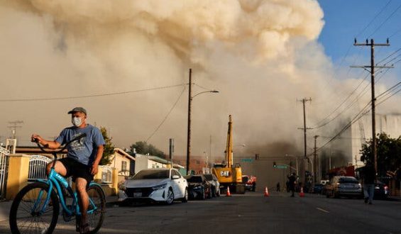 Persistent Warehouse Fire in Los Angeles Impacts Air Quality