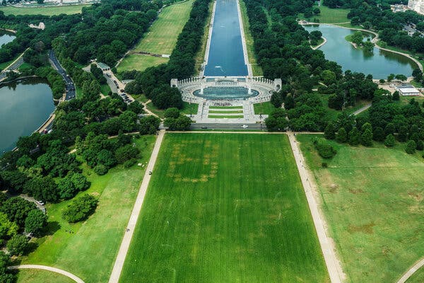 Vandalism at the National Mall: Grass Stained with Controversial Numbers