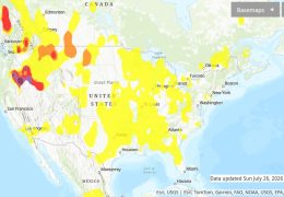 Widespread Air Quality Alerts Due to Wildfire Smoke and Ozone