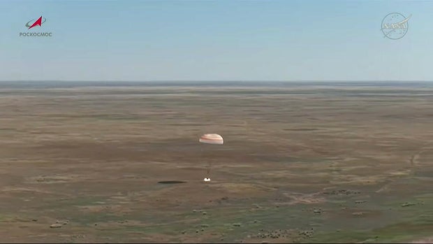 Cosmonauts and Astronaut Return from International Space Station