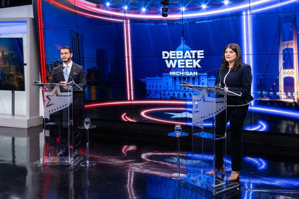 Moderate and Progressive Clash at Michigan Senate Debate