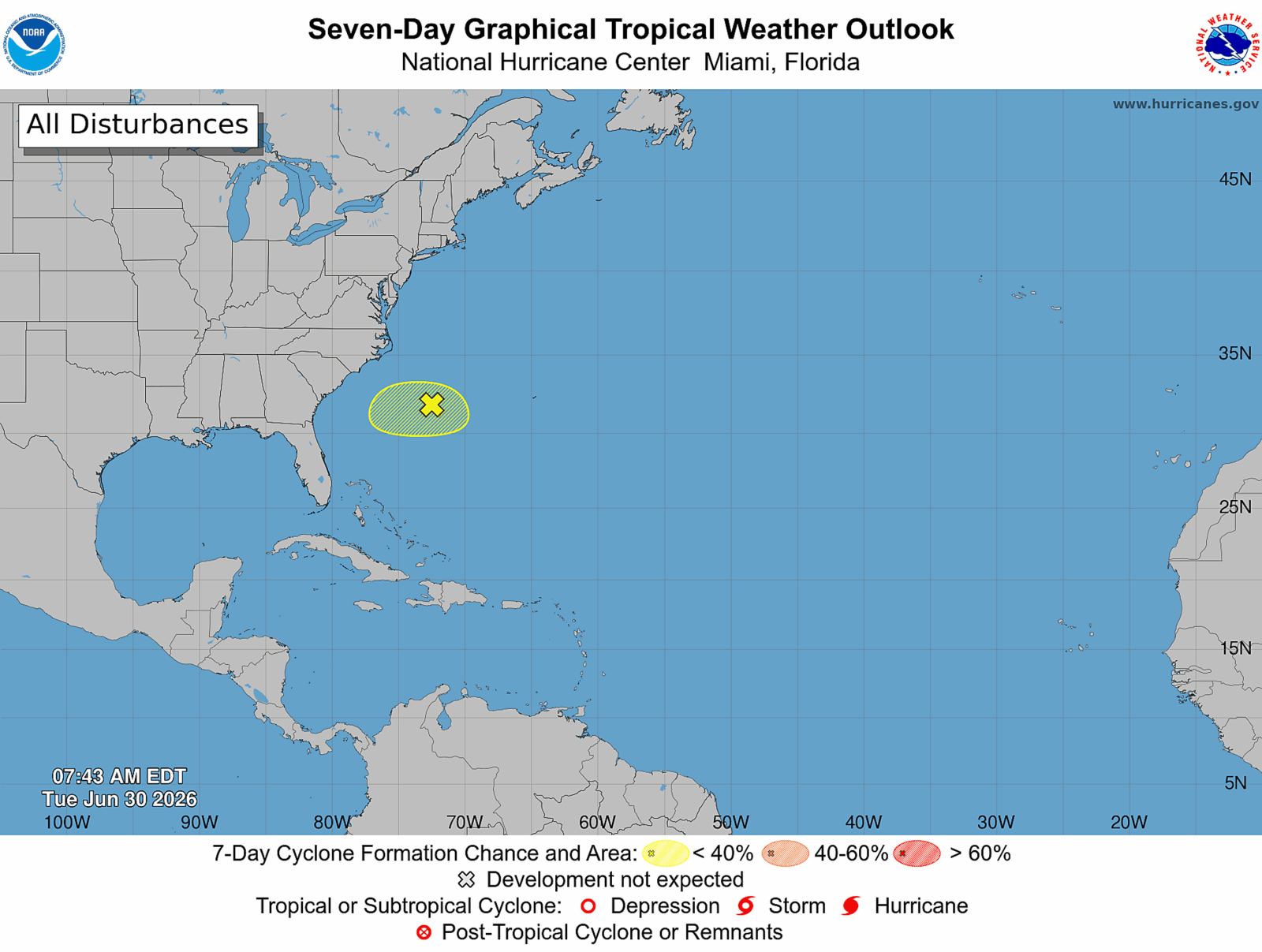 Potential for Tropical Storm Bertha Off U.S. Coast