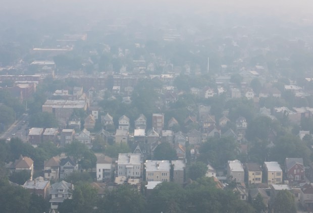 Haze Over Northern Illinois from Canadian Wildfire Smoke