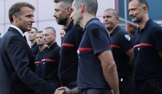Macron Supports Crew Battling Massive French Wildfire; Spain and Italy Face Fires Too
