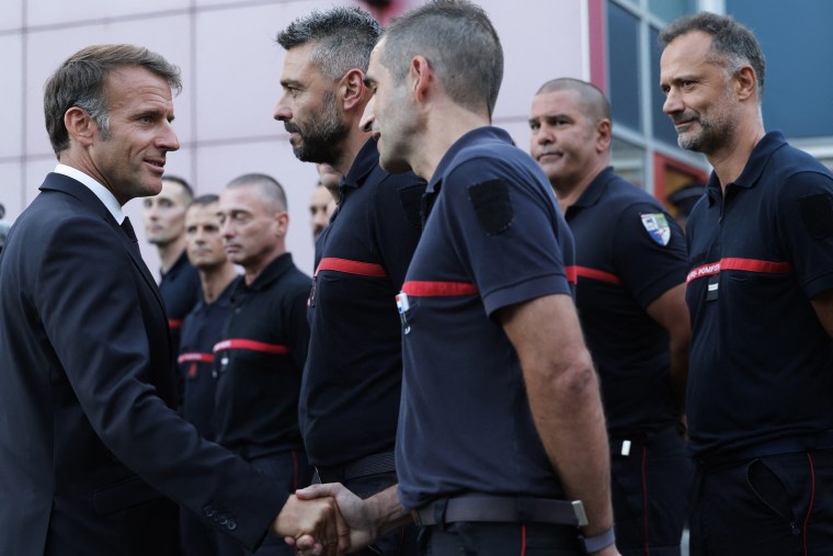 Macron Supports Crew Battling Massive French Wildfire; Spain and Italy Face Fires Too