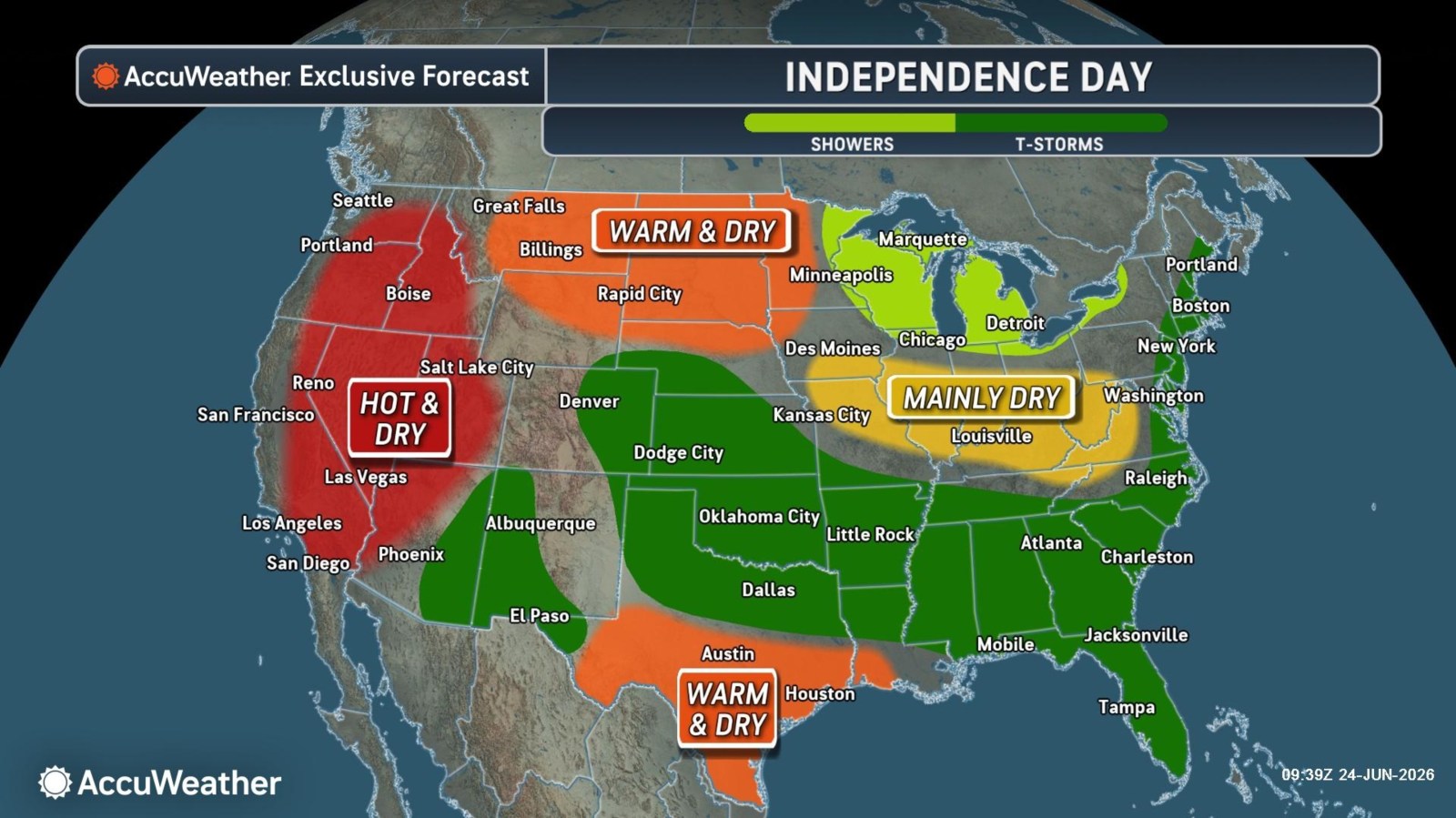 Fourth of July Weather Patterns Across the U.S.