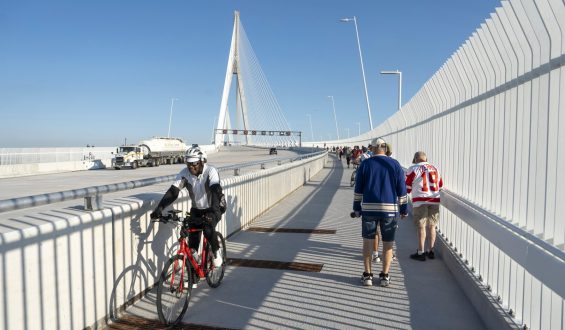 New Pathway on Gordie Howe Bridge Connects U.S. and Canada