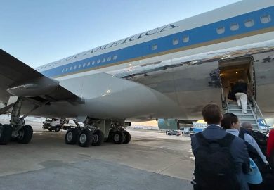 Air Force One Decoy Flight Secured by Fighter Jets