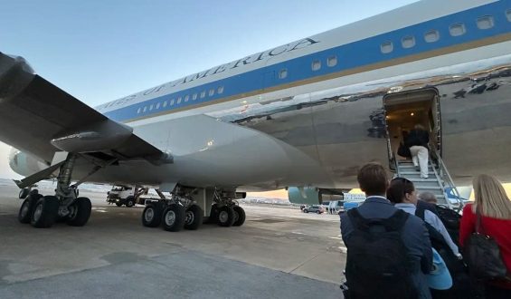 Air Force One Decoy Flight Secured by Fighter Jets