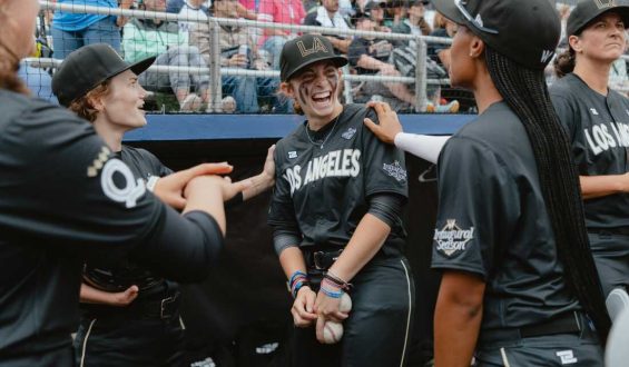 Inaugural Game of Women’s Pro Baseball League Draws Excited Fans