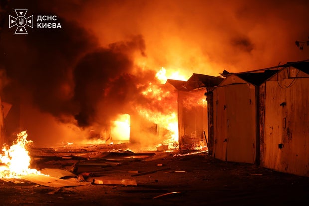 Russian Strikes Impact Northeast of Kyiv, Ukraine