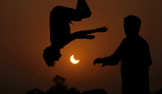Partial Solar Eclipse Graces Sky in U.S. and Canada