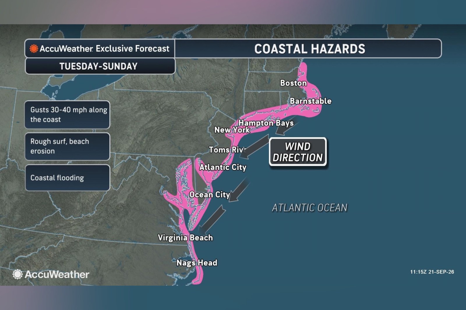 Nor’easter Threatens East Coast with Heavy Rain and Strong Winds