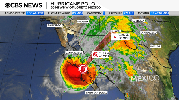 Impact of Hurricane Polo on Southwestern United States