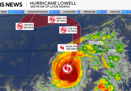 Hurricane Lowell Approaches Hawaii with Powerful Winds