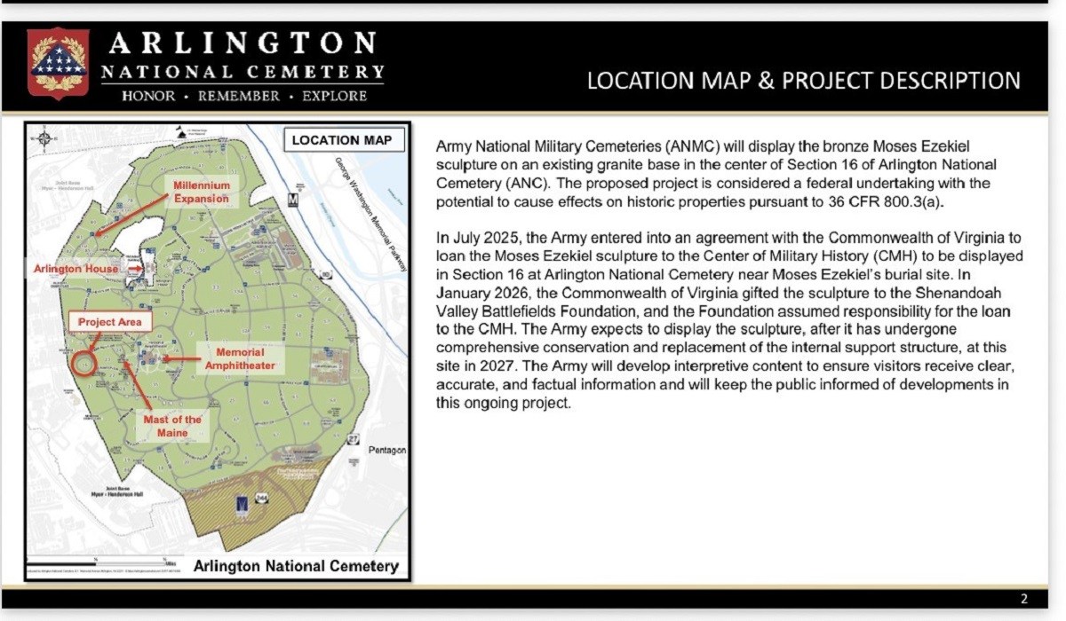 U.S. Army’s Plans to Reinstall Confederate Memorial at Arlington