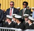Trump Interacts with Ravens Players at Shipyard Event