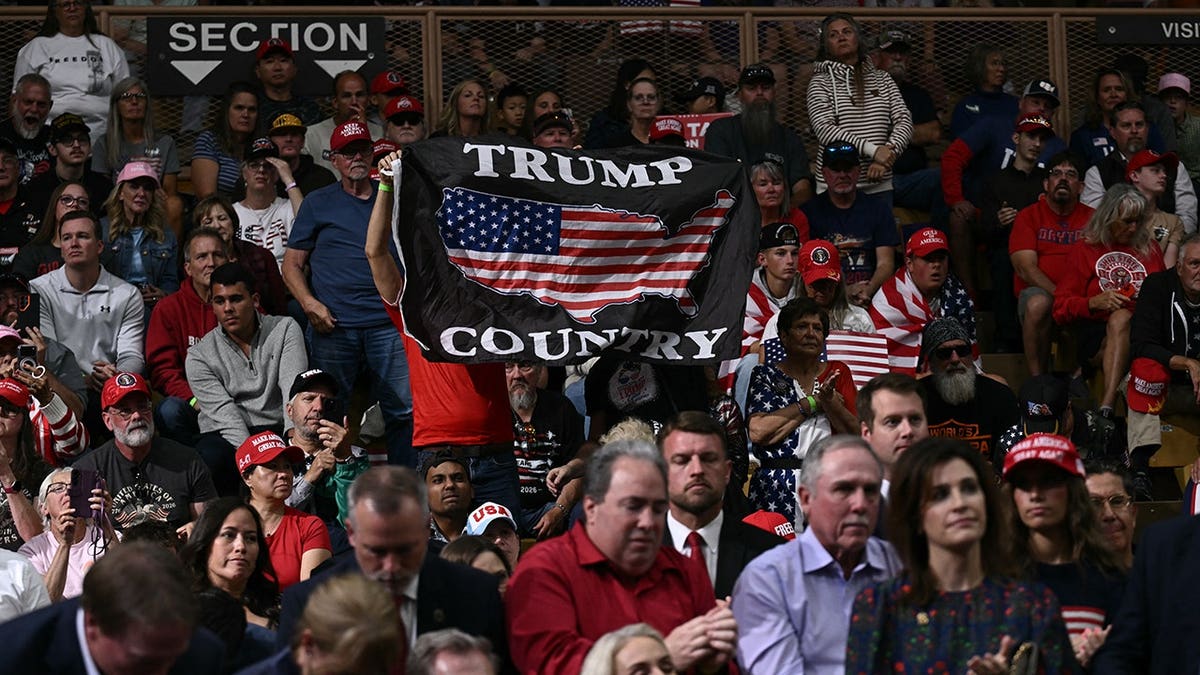 Jon Gruden and Jon Husted at Ohio Rally with Donald Trump