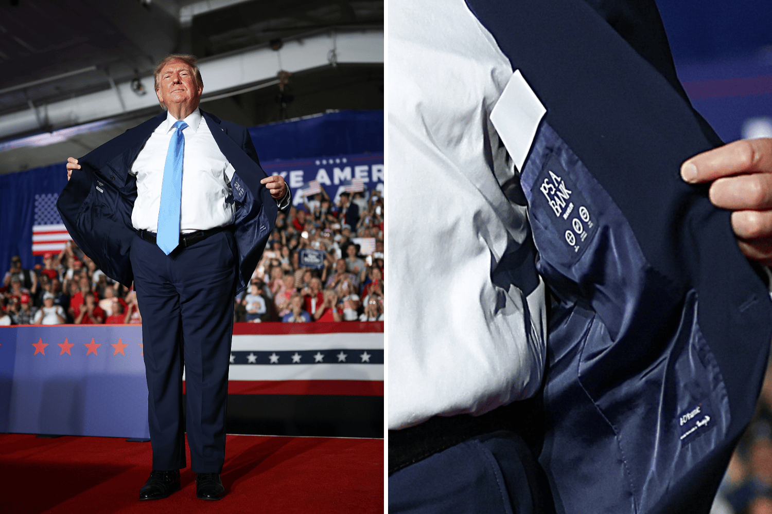 Trump’s Suit Choice Diverges from Usual Luxury Brand