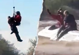 Arizona Helicopter Crew Rescues Man from Flooded Waters
