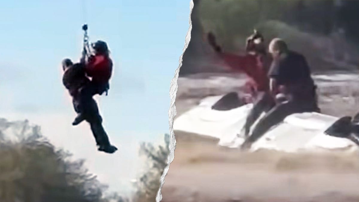 Arizona Helicopter Crew Rescues Man from Flooded Waters